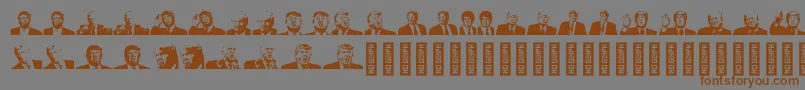 Czcionka TrumpRegular – brązowe czcionki na szarym tle