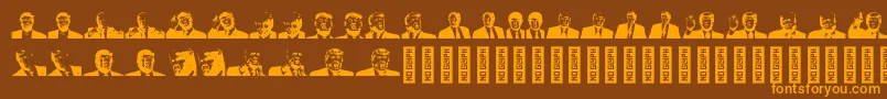 TrumpRegular Font – Orange Fonts on Brown Background