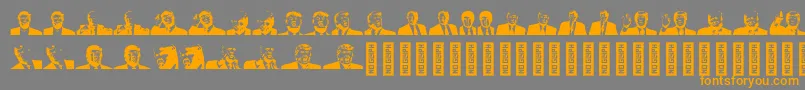Fonte TrumpRegular – fontes laranjas em um fundo cinza