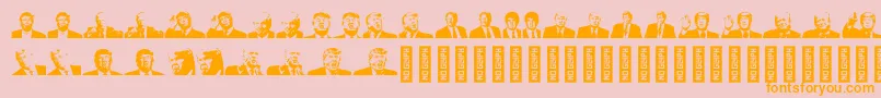 TrumpRegular Font – Orange Fonts on Pink Background