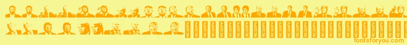 TrumpRegular Font – Orange Fonts on Yellow Background