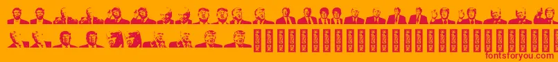 Шрифт TrumpRegular – красные шрифты на оранжевом фоне