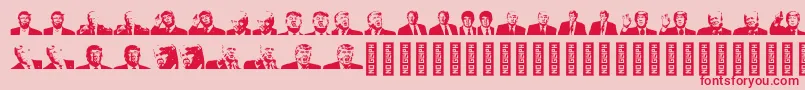 TrumpRegular-Schriftart – Rote Schriften auf rosa Hintergrund