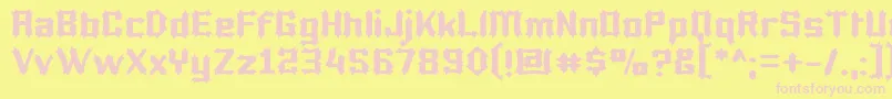 Luciferius Font – Pink Fonts on Yellow Background