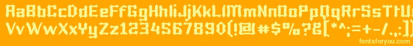 Luciferius Font – Yellow Fonts on Orange Background