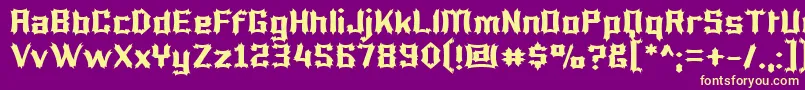 Luciferius Font – Yellow Fonts on Purple Background