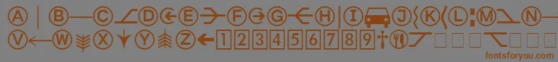 フォントFormatPiTwoSsi – 茶色の文字が灰色の背景にあります。