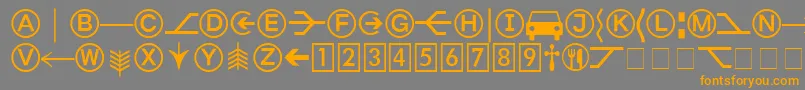 FormatPiTwoSsi-Schriftart – Orangefarbene Schriften auf grauem Hintergrund