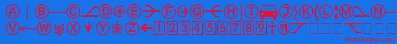 FormatPiTwoSsi Font – Red Fonts on Blue Background