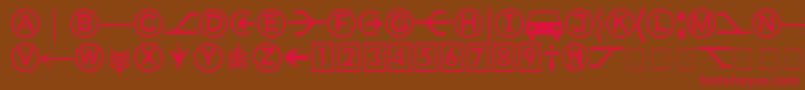 フォントFormatPiTwoSsi – 赤い文字が茶色の背景にあります。