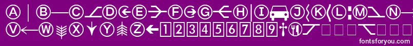 FormatPiTwoSsi-Schriftart – Weiße Schriften auf violettem Hintergrund
