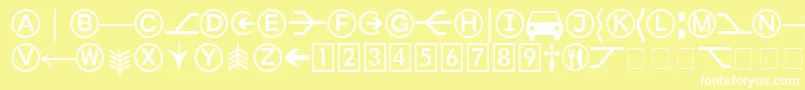 Шрифт FormatPiTwoSsi – белые шрифты на жёлтом фоне