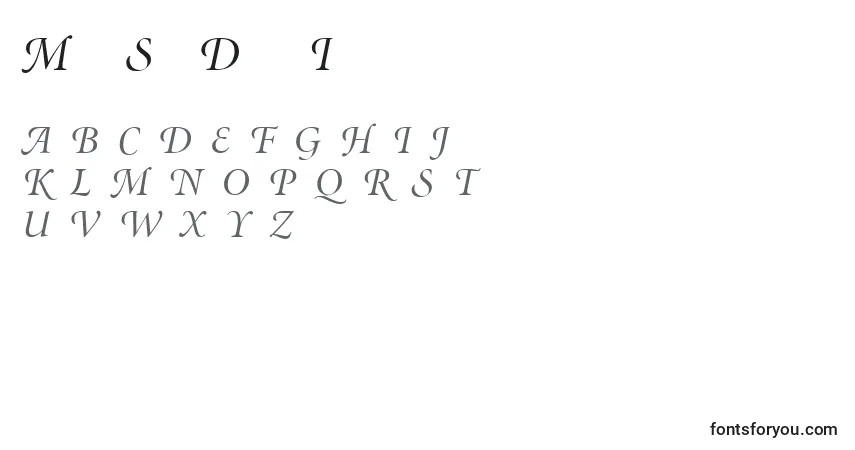 Schriftart MinionSwashDisplayItalic – Alphabet, Zahlen, spezielle Symbole
