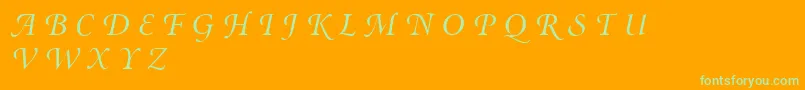 MinionSwashDisplayItalic-Schriftart – Grüne Schriften auf orangefarbenem Hintergrund