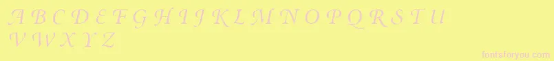 MinionSwashDisplayItalic-Schriftart – Rosa Schriften auf gelbem Hintergrund