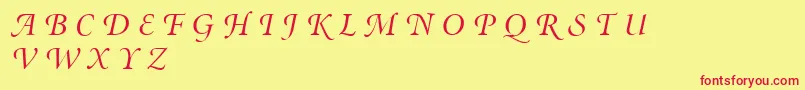 MinionSwashDisplayItalic-Schriftart – Rote Schriften auf gelbem Hintergrund