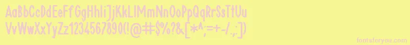 Plakat1Db-fontti – vaaleanpunaiset fontit keltaisella taustalla