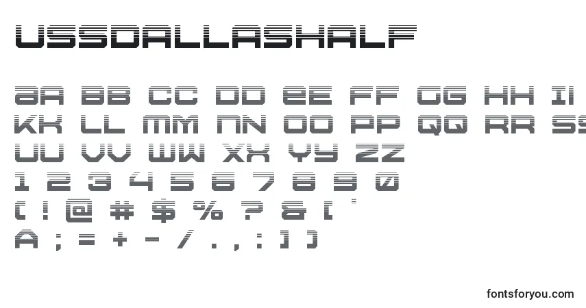 Ussdallashalf Font – alphabet, numbers, special characters