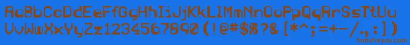 BlueRegular Font – Brown Fonts on Blue Background
