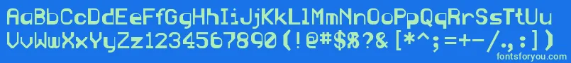 BlueRegular Font – Green Fonts on Blue Background