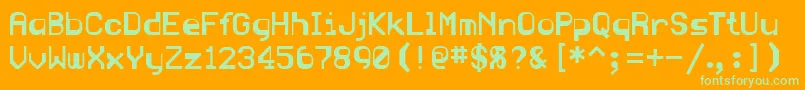 Шрифт BlueRegular – зелёные шрифты на оранжевом фоне