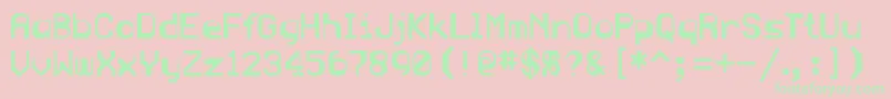 BlueRegular Font – Green Fonts on Pink Background