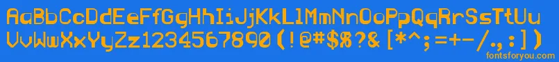 BlueRegular Font – Orange Fonts on Blue Background