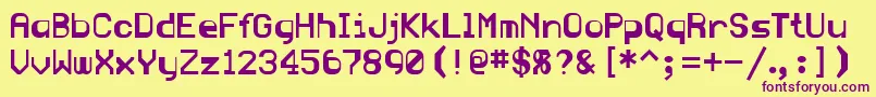 BlueRegular Font – Purple Fonts on Yellow Background