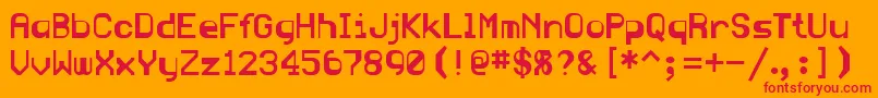 BlueRegular Font – Red Fonts on Orange Background