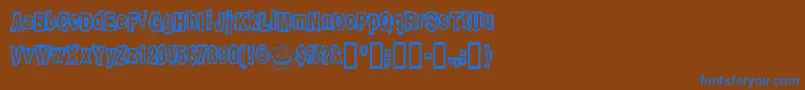 Jackolantern Font – Blue Fonts on Brown Background