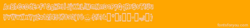 Jackolantern Font – Pink Fonts on Orange Background