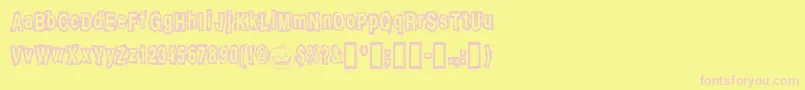 Jackolantern Font – Pink Fonts on Yellow Background