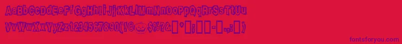 Jackolantern Font – Purple Fonts on Red Background