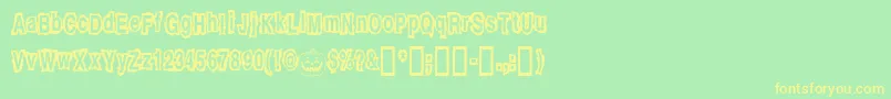 Jackolantern Font – Yellow Fonts on Green Background