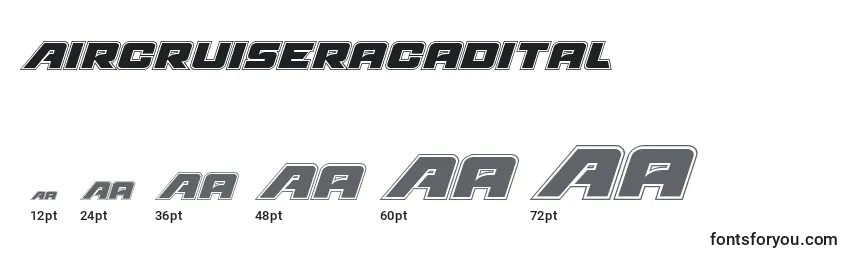 Размеры шрифта Aircruiseracadital