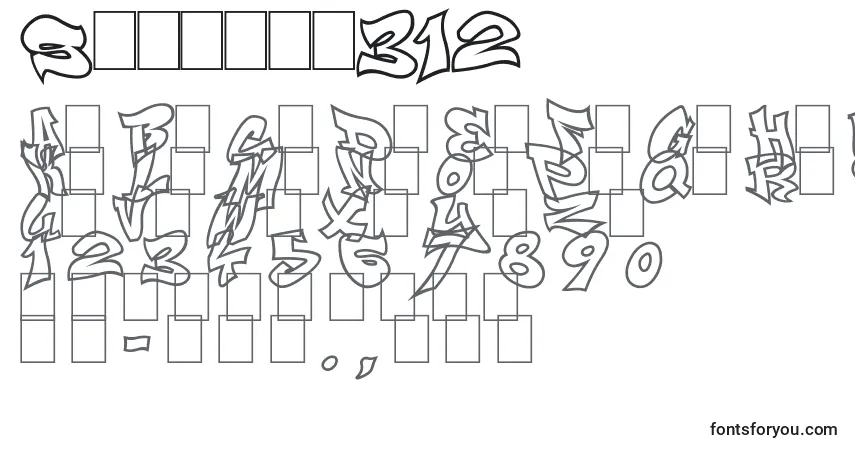 Schriftart Smasher312 – Alphabet, Zahlen, spezielle Symbole