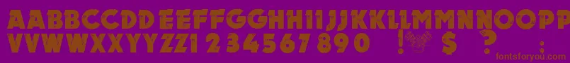 NewMotorPersonalUseOnly-fontti – ruskeat fontit violetilla taustalla