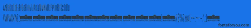 Шрифт CinematograficaThinTrial – чёрные шрифты на синем фоне