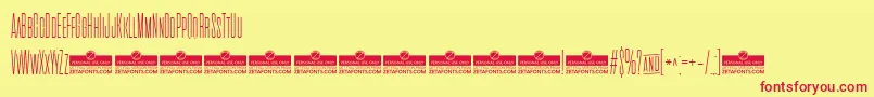 CinematograficaThinTrial Font – Red Fonts on Yellow Background