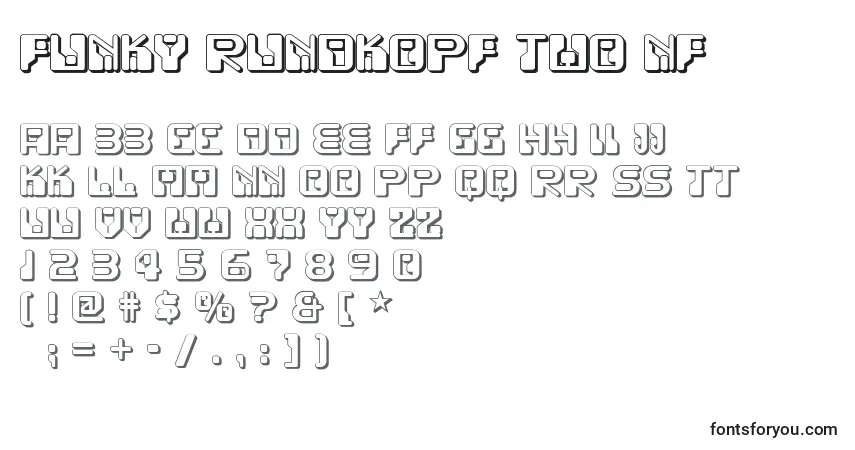 Schriftart Funky Rundkopf Two Nf – Alphabet, Zahlen, spezielle Symbole
