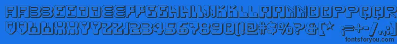 Funky Rundkopf Two Nf Font – Black Fonts on Blue Background