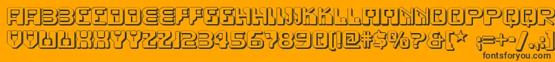 Funky Rundkopf Two Nf Font – Black Fonts on Orange Background