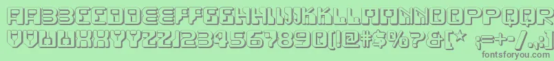 Funky Rundkopf Two Nf-Schriftart – Graue Schriften auf grünem Hintergrund
