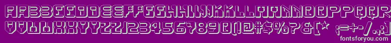 Funky Rundkopf Two Nf Font – Green Fonts on Purple Background