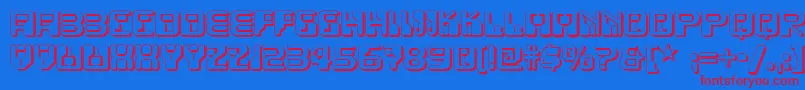 Funky Rundkopf Two Nf Font – Red Fonts on Blue Background