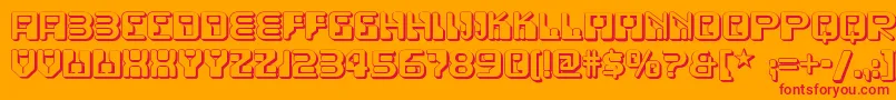 Funky Rundkopf Two Nf Font – Red Fonts on Orange Background