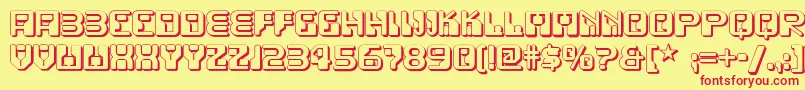 Funky Rundkopf Two Nf Font – Red Fonts on Yellow Background