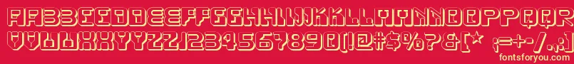 Funky Rundkopf Two Nf Font – Yellow Fonts on Red Background