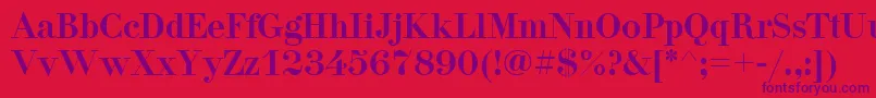 Pgdidon-Schriftart – Violette Schriften auf rotem Hintergrund