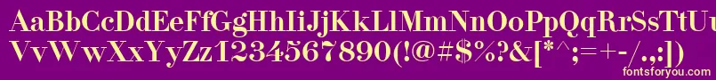 Pgdidon-Schriftart – Gelbe Schriften auf violettem Hintergrund